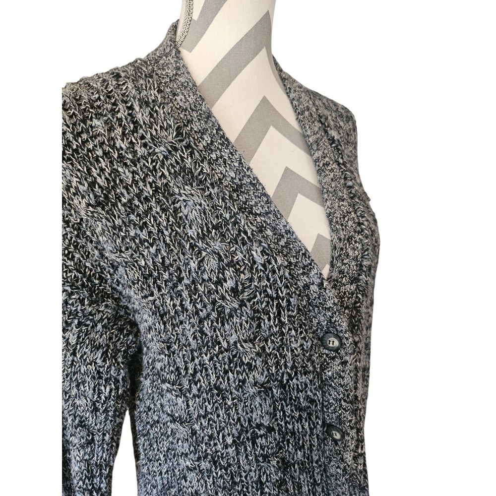 Vintage Worthington Chunky Cable‎ Knit Cardigan Sweater Extra Large Marled Gray
